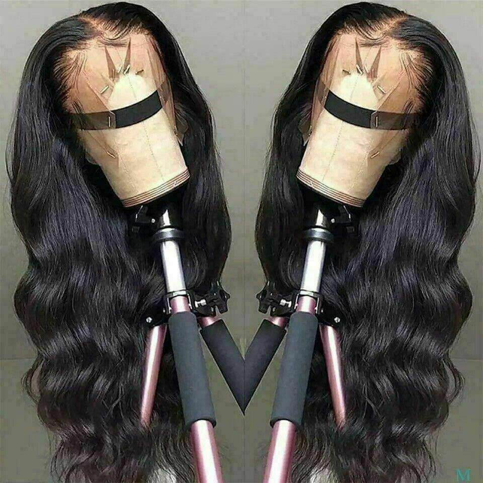 Black Long Wavy Full Lace Human Hair Wigs- edw3531