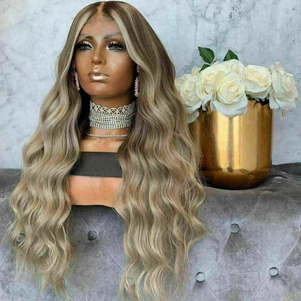 Luxury Brazilian Remy Ash Blonde Ombre 100 Human Hair Swiss 13x4