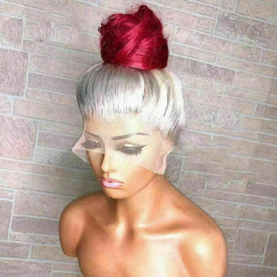 Hot Pink  Money Piece Remy Human Hair Lace Front Wig - UniWigs ® Official  Site