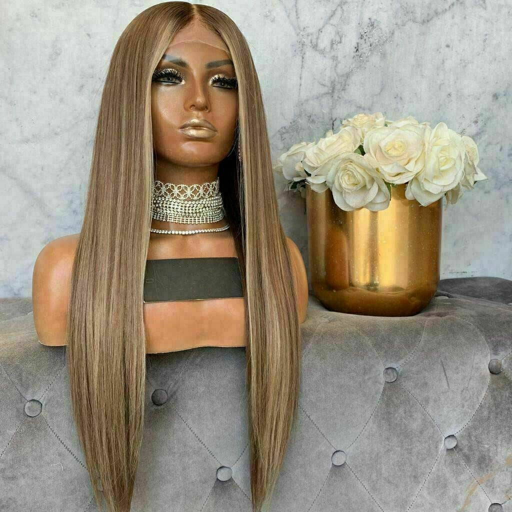 Luxury Remy Light Brown Ash Blonde 100 Human Hair Swiss 13x4 Lace