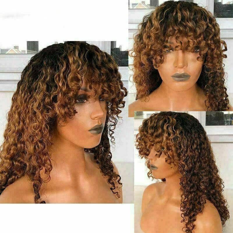 Perfect curly bang 100% buy human hair wig