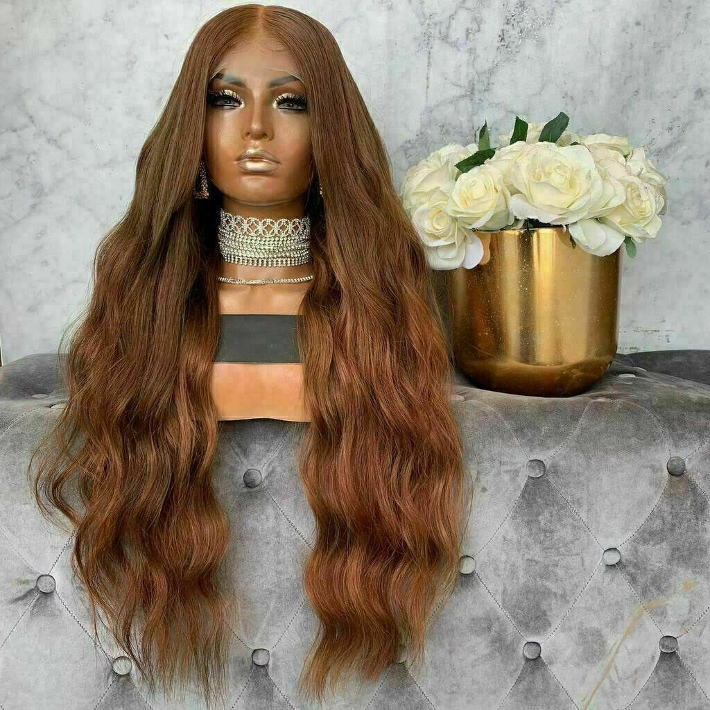 Luxury Remy Curly Auburn #30 100% Human Hair Swiss 13x4 Lace Front