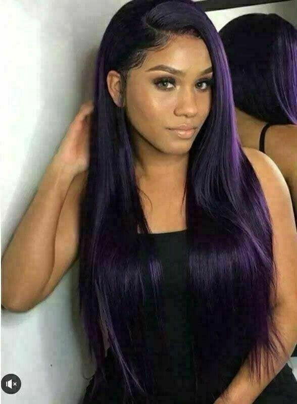 pretty girls with dark purple hair