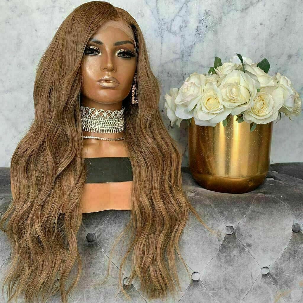 Luxury Remy Wavy Light Ash Brown 100 Human Hair Swiss 13x4 Lace Front Dolly Luxury Hair