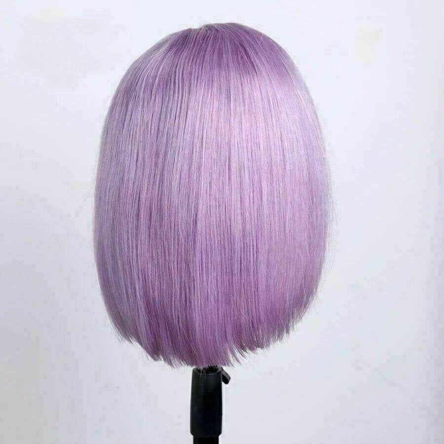 Luxury Purple Lilac Lavender Bob 100 Human Hair Swiss 13x4 Lace