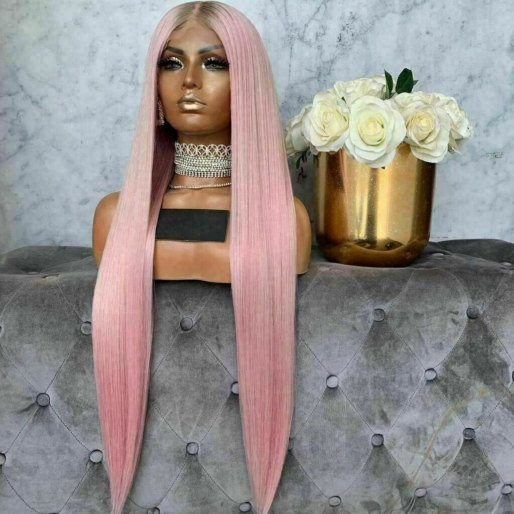 Luxury Remy Light Baby Pink 100 Human Hair Swiss 13x4 Lace Front