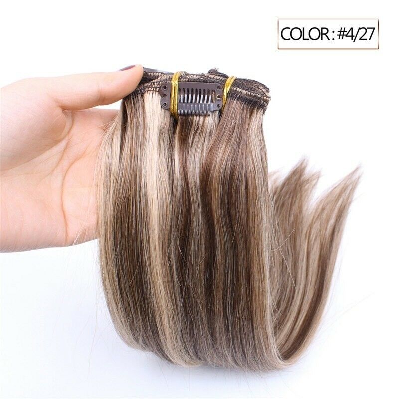 Luxury Clip In Human Hair Extensions 4 27 Balayage Ombre Remy 7pcs 10 Dolly Luxury Hair