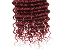 Load image into Gallery viewer, Luxury Deep Wave Brazilian Burgundy Red #99J Wavy Virgin Human Hair Extensions
