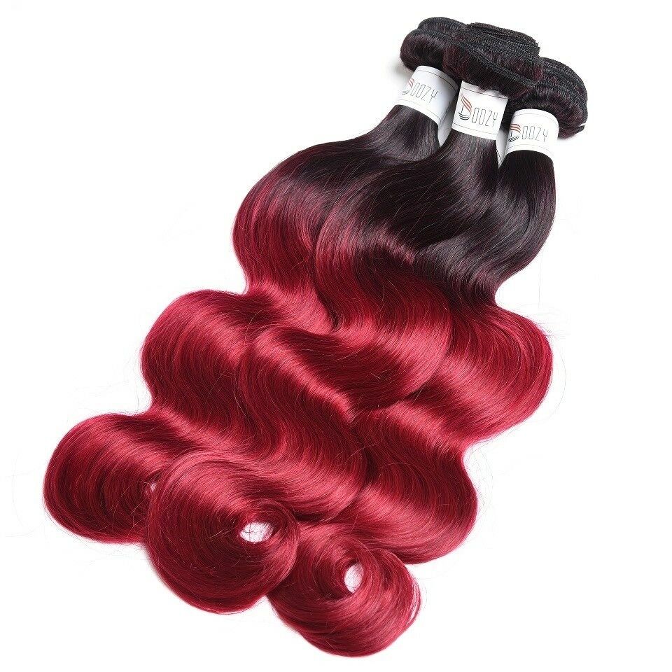 Human hair shop extensions red ombre