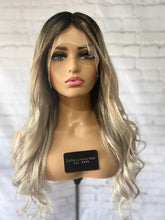 Load image into Gallery viewer, Luxury Cool Ash Blonde Balayage 100% Human Hair Swiss 13x4 Lace Front Glueless Wig Wavy U-Part, 360 or Full Lace Upgrade Available 2021
