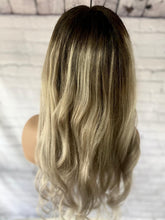 Load image into Gallery viewer, Luxury Cool Ash Blonde Balayage 100% Human Hair Swiss 13x4 Lace Front Glueless Wig Wavy U-Part, 360 or Full Lace Upgrade Available 2021
