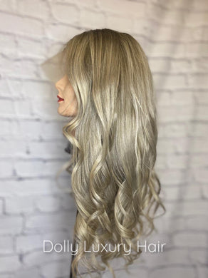  Lezaxiu Light Ash Brown Hair Highlights Blonde Wig