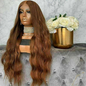 Luxury Remy Auburn #30 100% Human Hair Swiss 13x4 Lace Front Glueless Wig Wavy Ash U-Part, 360 or Full Lace Upgrade Available