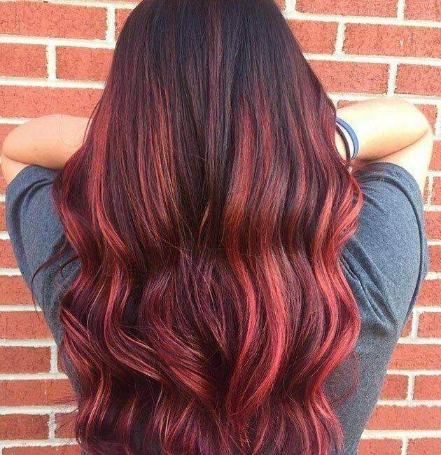 Luxury Red Burgundy Ombre Balayage Highlight 100% Human Hair Swiss 13x –  Dolly Luxury Hair