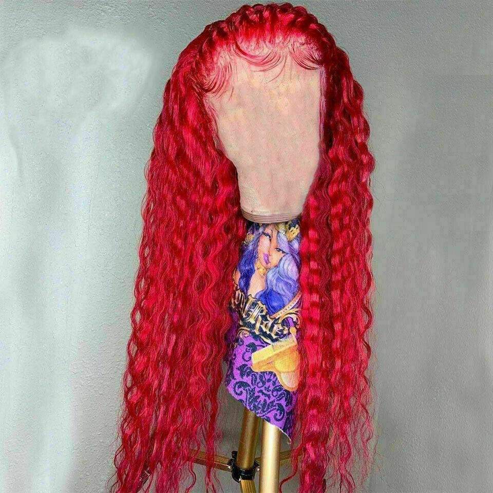 Luxury Remy Hot Pink Deep Wave 100% Human Hair Swiss 13x4 Lace